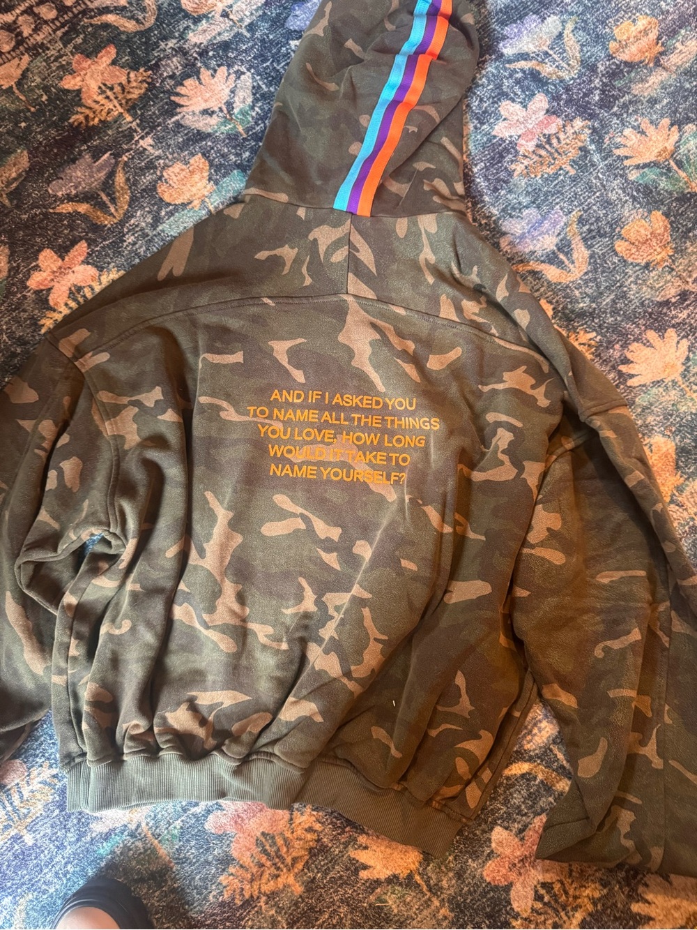 NWT Sabbi Name Yourself Camo Hoodie with Orange Script Logo - Picture 12 of 14